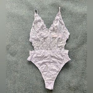SAVAGE X FENTY Lacy Lingerie Lavender Bodysuit